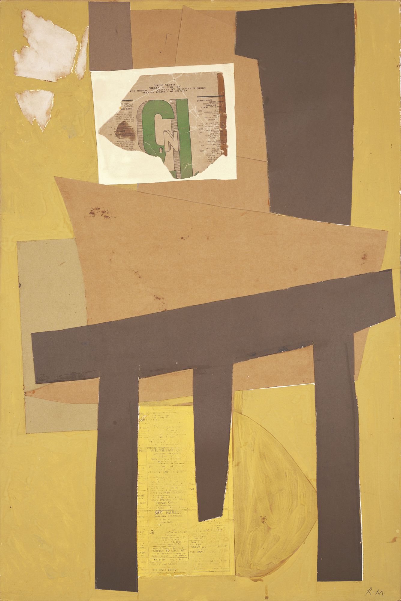 The Easel I, 1952. Casein and pasted papers on board, 29 7/8 x 20 1/8 inches (75.9 x 51.1 cm)