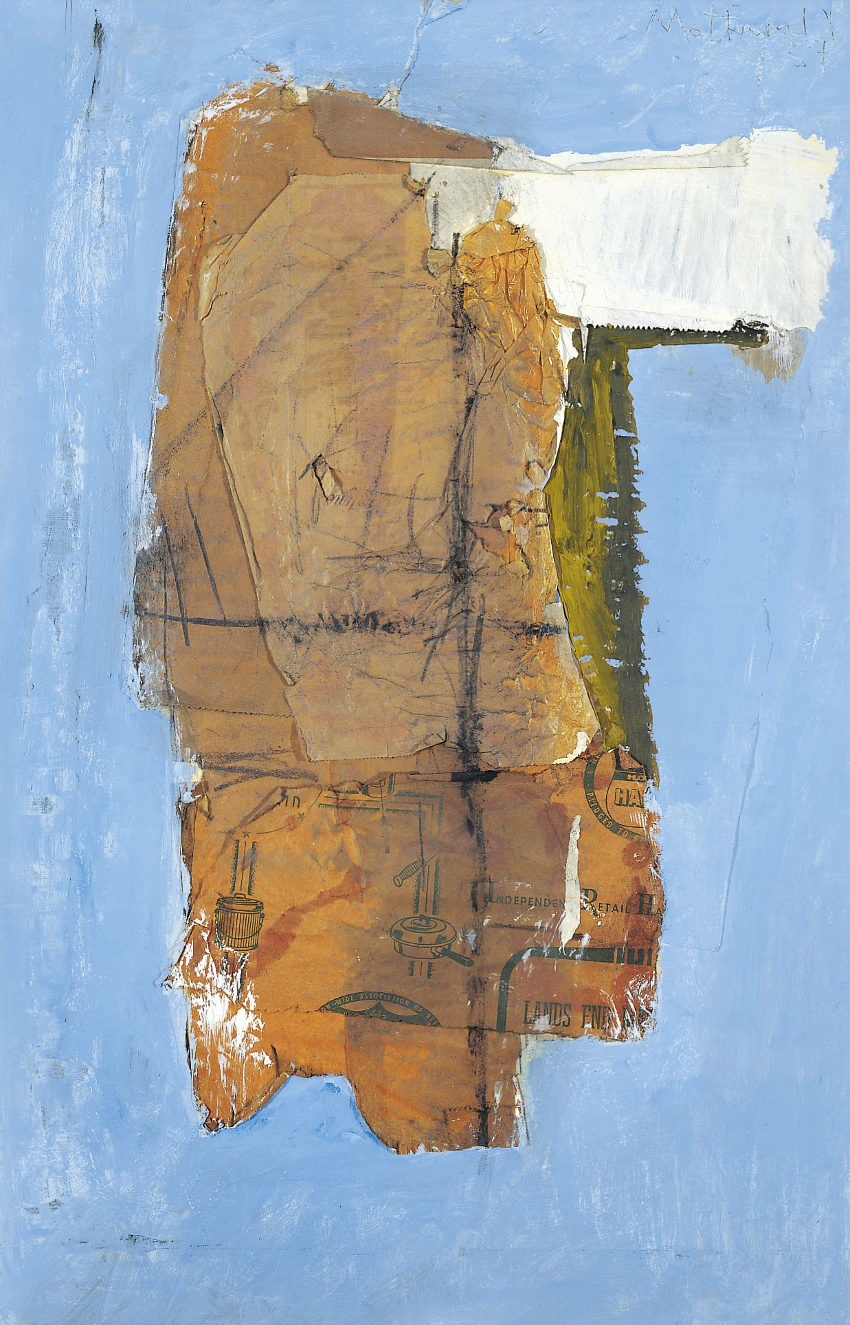 Helen’s Collage, 1957. Oil, pasted papers, and charcoal on paperboard, 30 x 19 ½ inches (76.2 x 49.5 cm)
