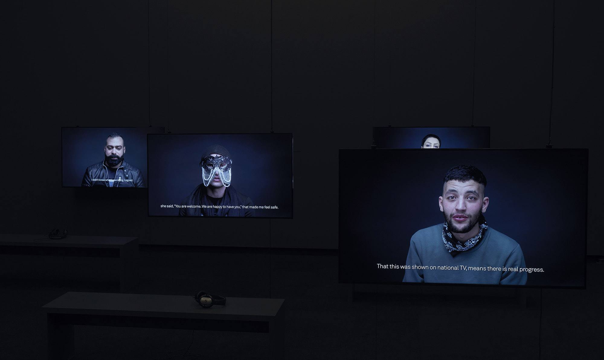 Exhibition photograph "Carlos Motta: The Crossing," 2017, Stedelijk Museum Amsterdam