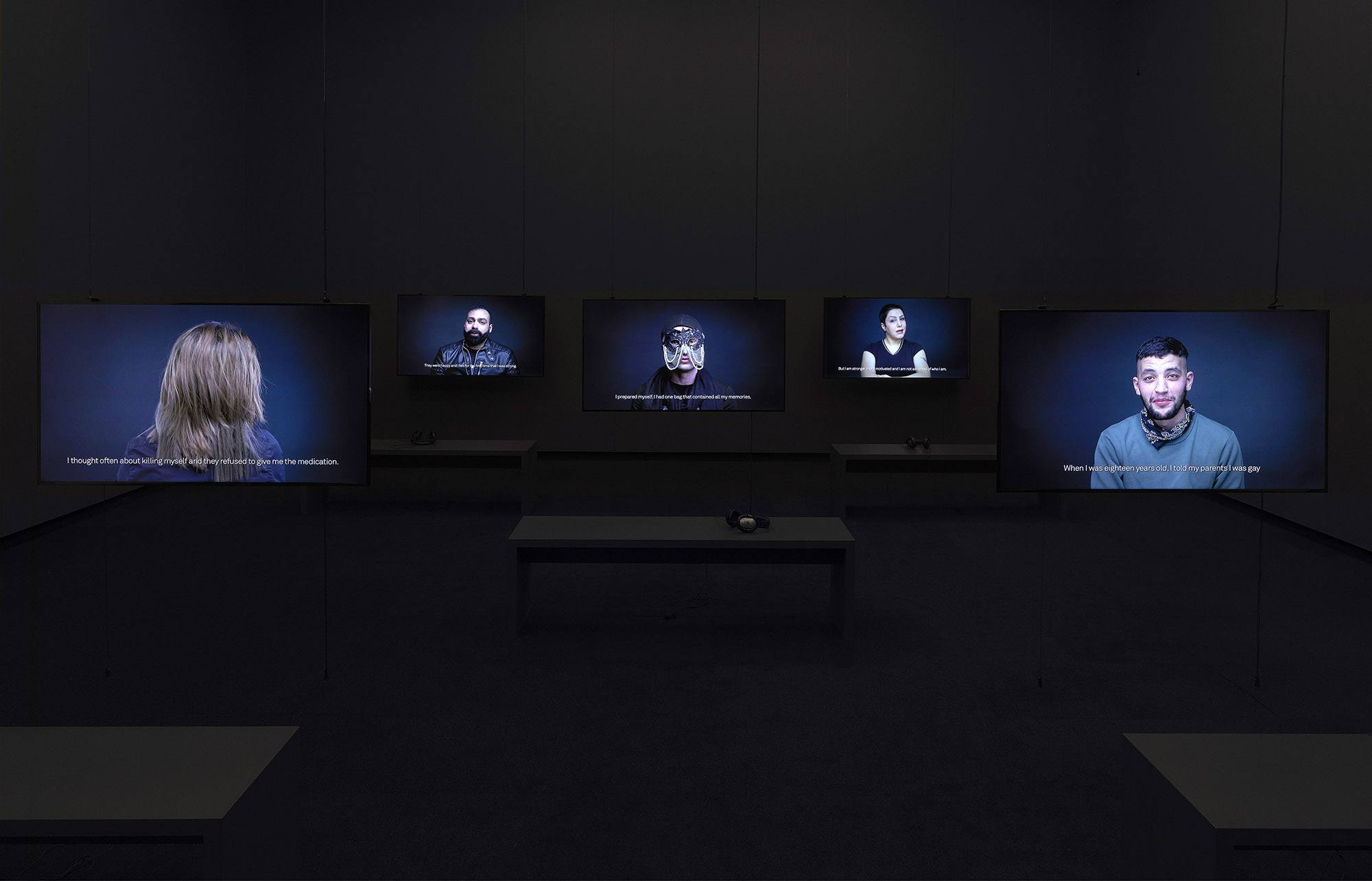 Exhibition photograph "Carlos Motta: The Crossing," 2017, Stedelijk Museum Amsterdam