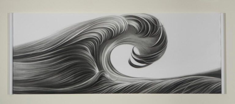 A drawing of a wave