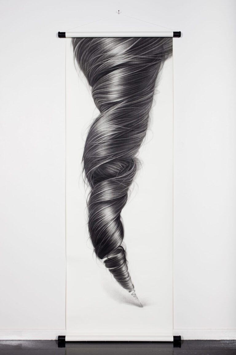 a drawing of hair in the shape of a tornado