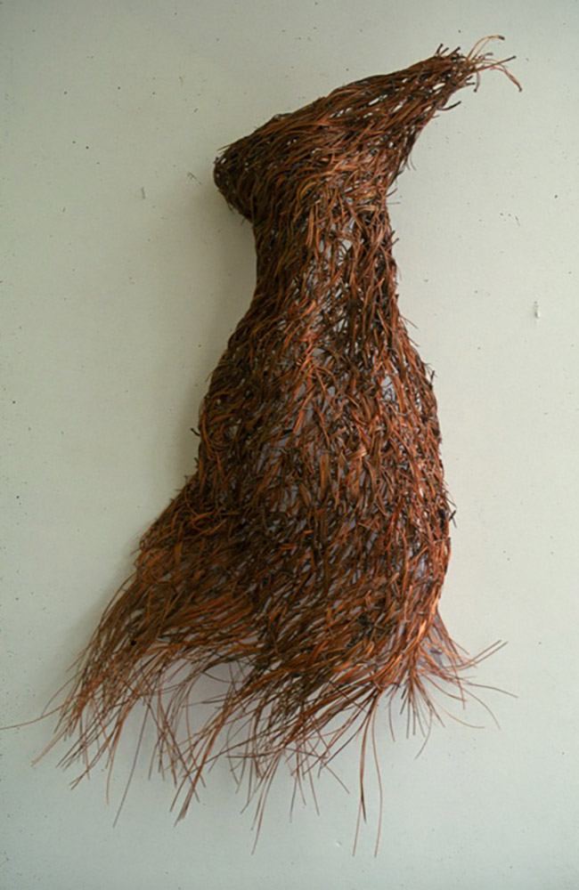 A sculpture made from wood fibers