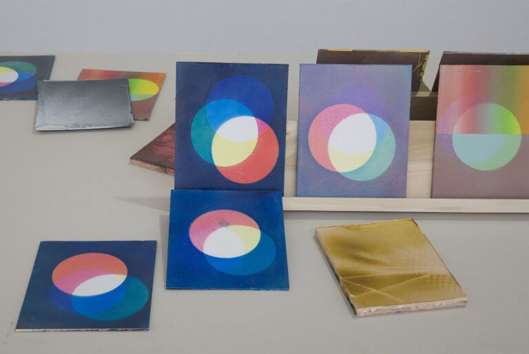 a series of prints containing overlapping circles in different colors