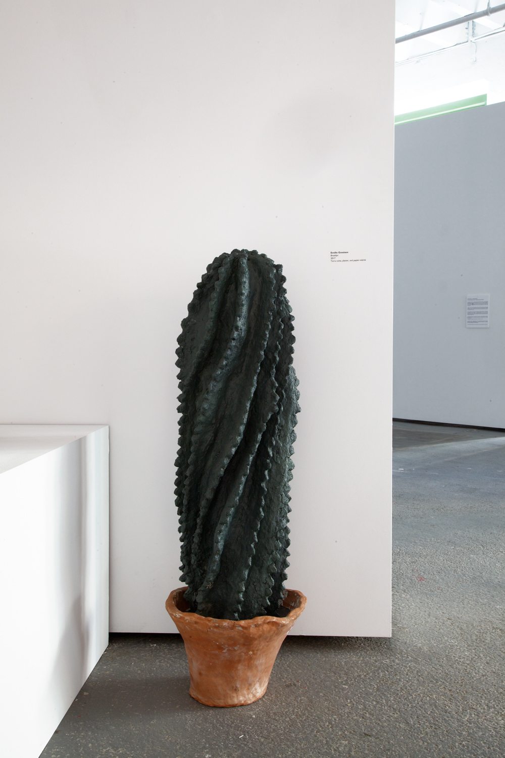 Installation image of a sculpture of a cactus