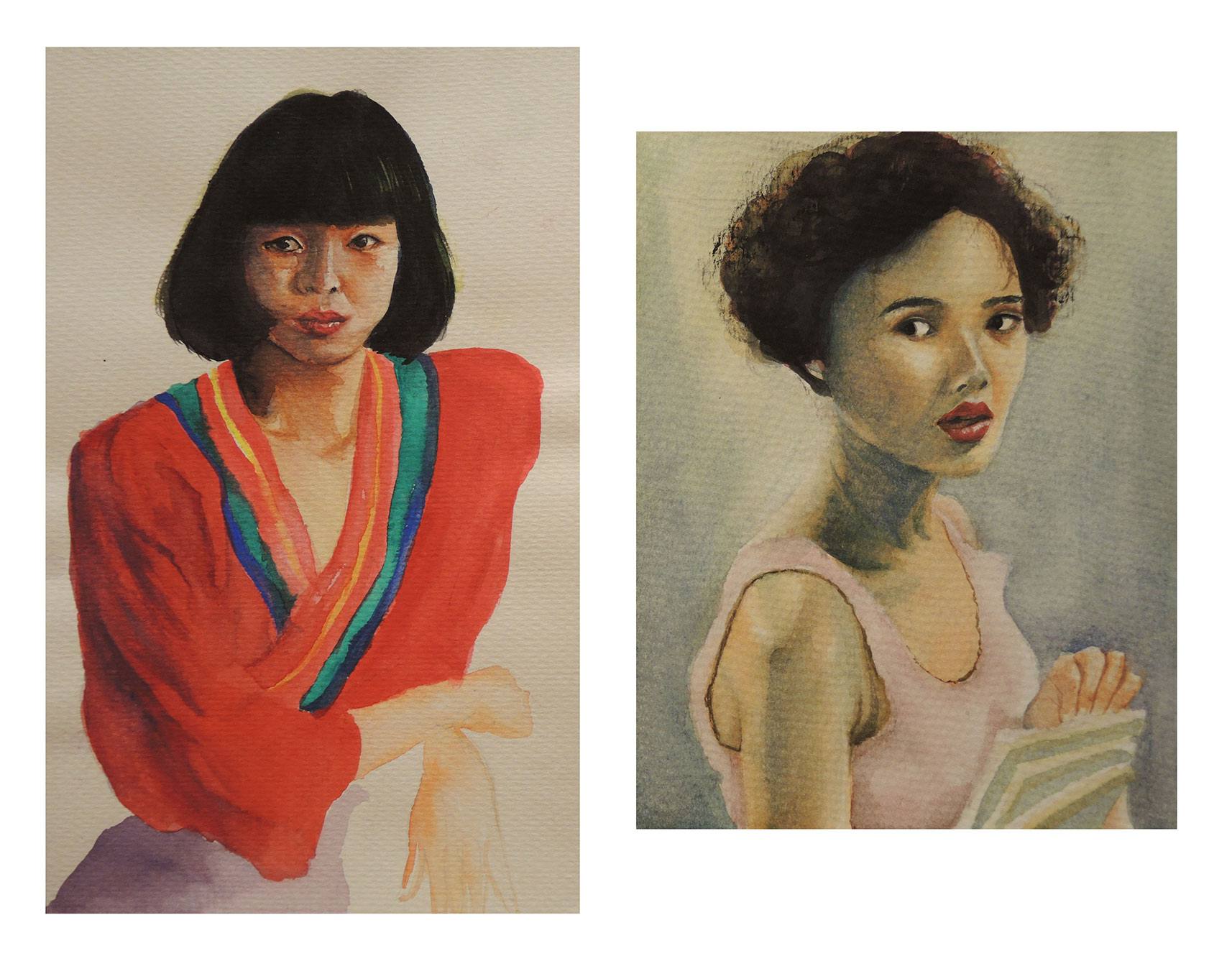 Two portraits of women