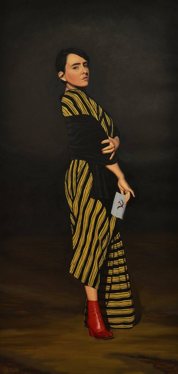 Retrato de la señorita Alexia Veytia-Rubio, 2020, oil on canvas, 70 x 35 in.
