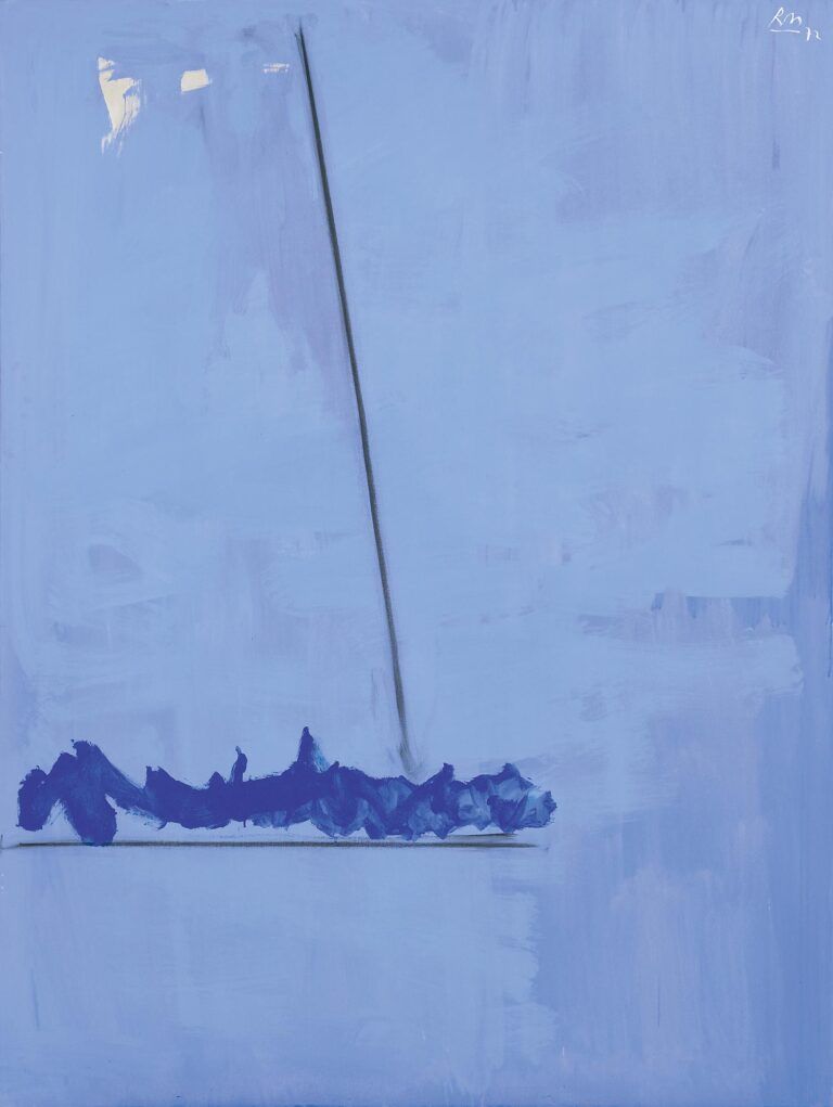a blue abstract painting