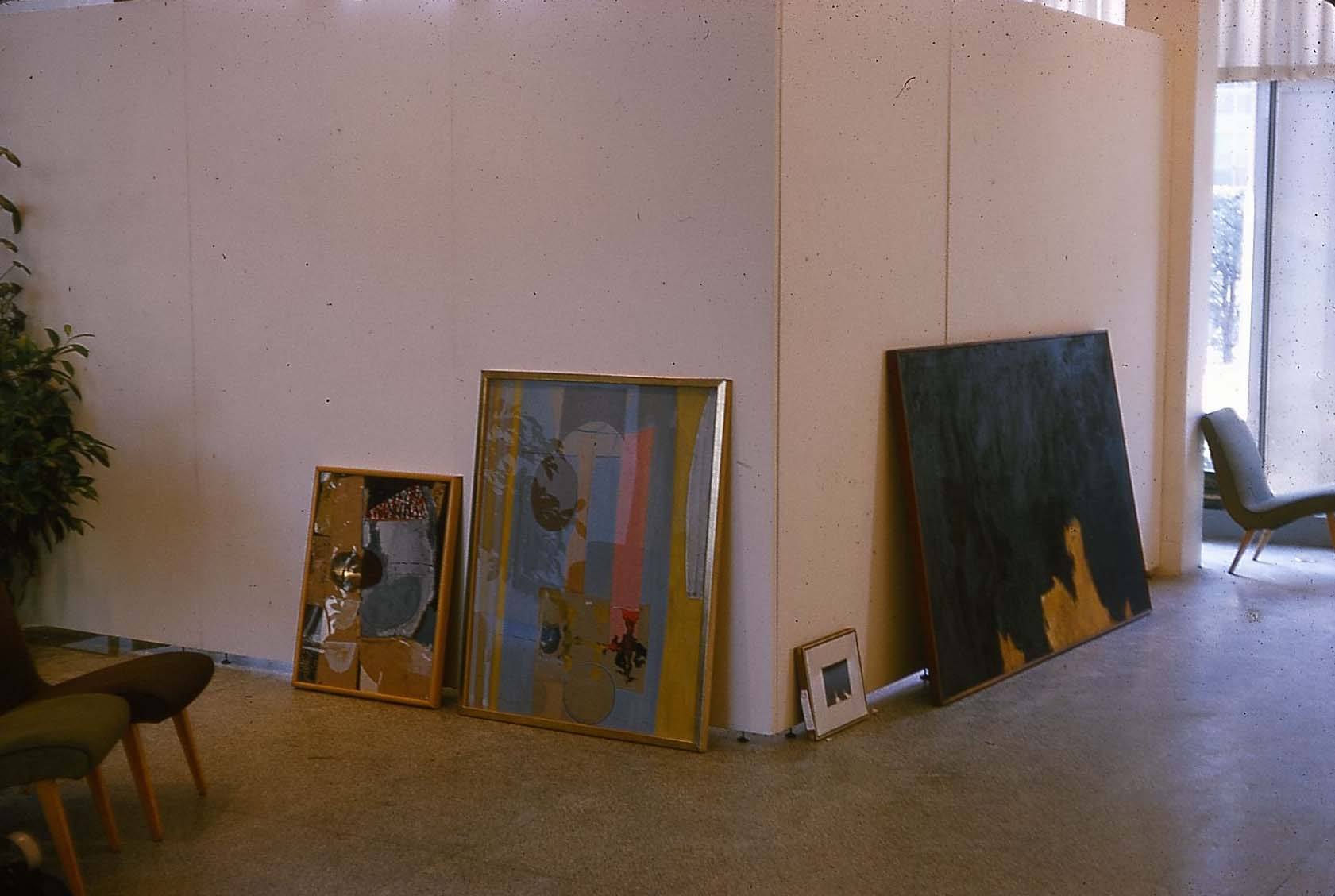 Installation view of Robert Motherwell at the New Gallery, Hayden Library, Massachusetts Institute of Technology, Cambridge,including Mallarmé’s Swan and Iberia No. 2