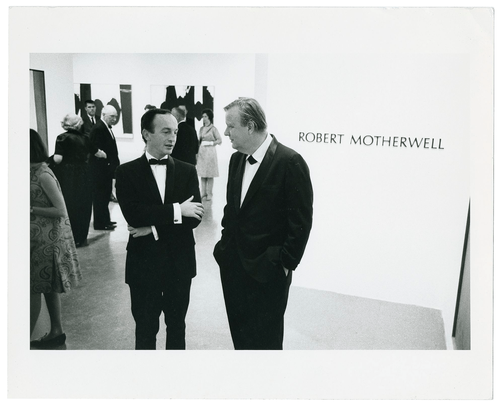 Frank O’Hara and Robert Motherwell at the opening of “Robert Motherwell” at the Museum of Modern Art in October 1965