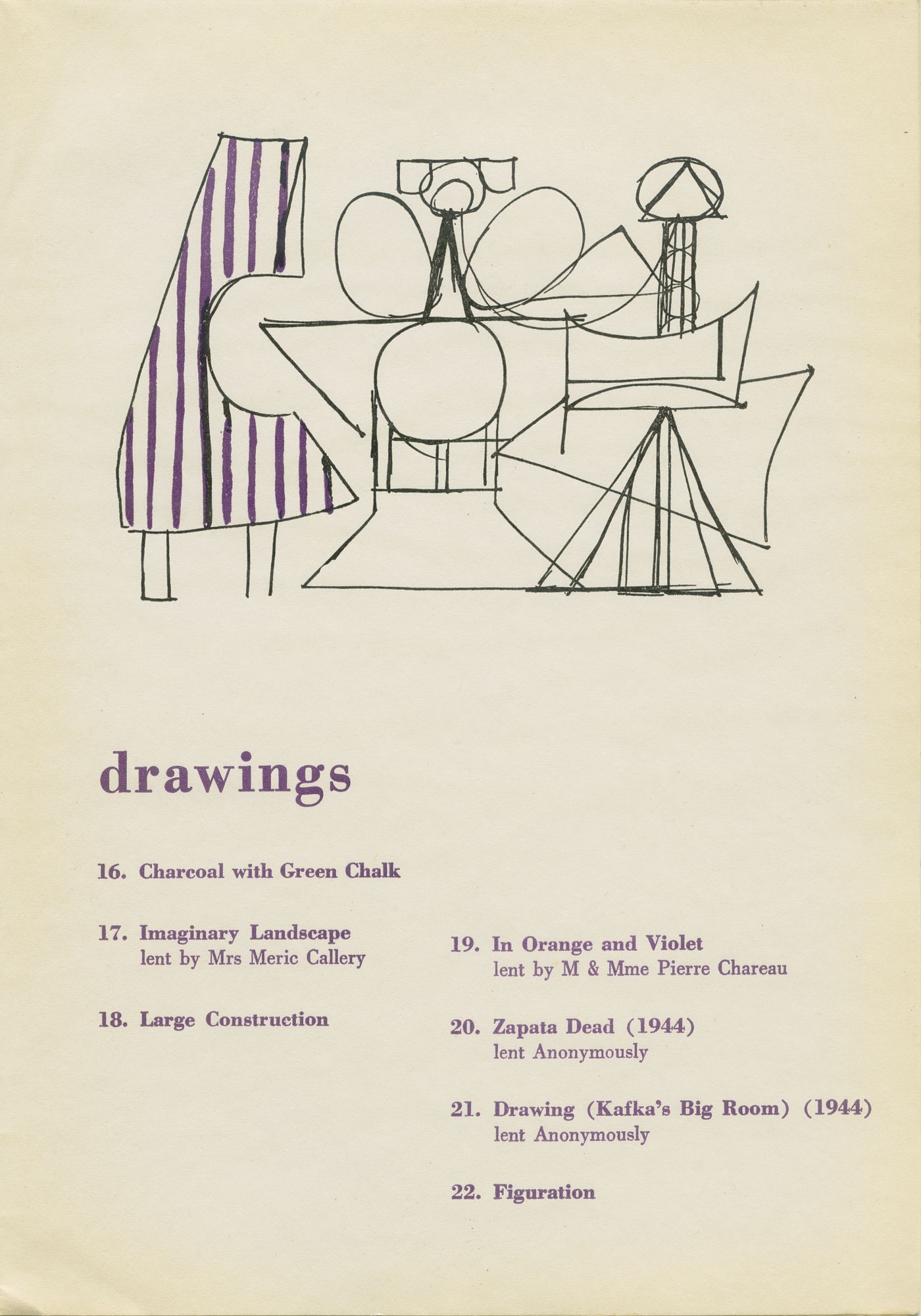 Untitled, 1945, illustrated in the catalogue for Motherwell’s 1946 solo exhibition at the Samuel M. Kootz Gallery, New York