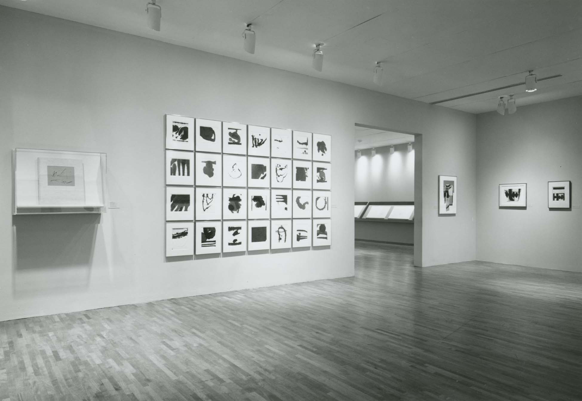 Installation view of Gifts of Works on Paper by Robert Motherwell at the Museum of Modern Art