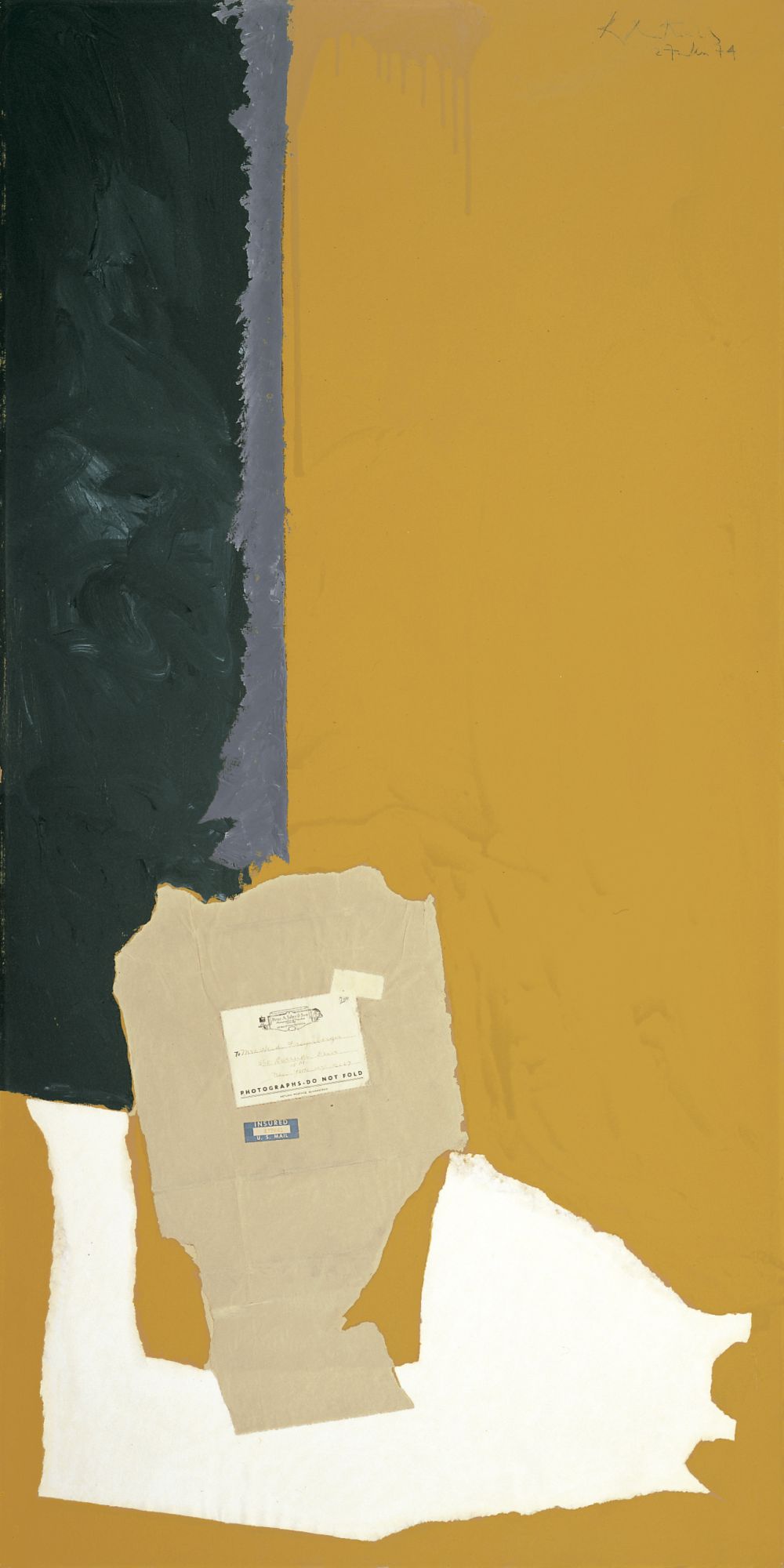 Heidi and Claus, 1974. Acrylic and pasted papers on Upson board, 72 x 36 inches (192.9 x 91/4 cm)