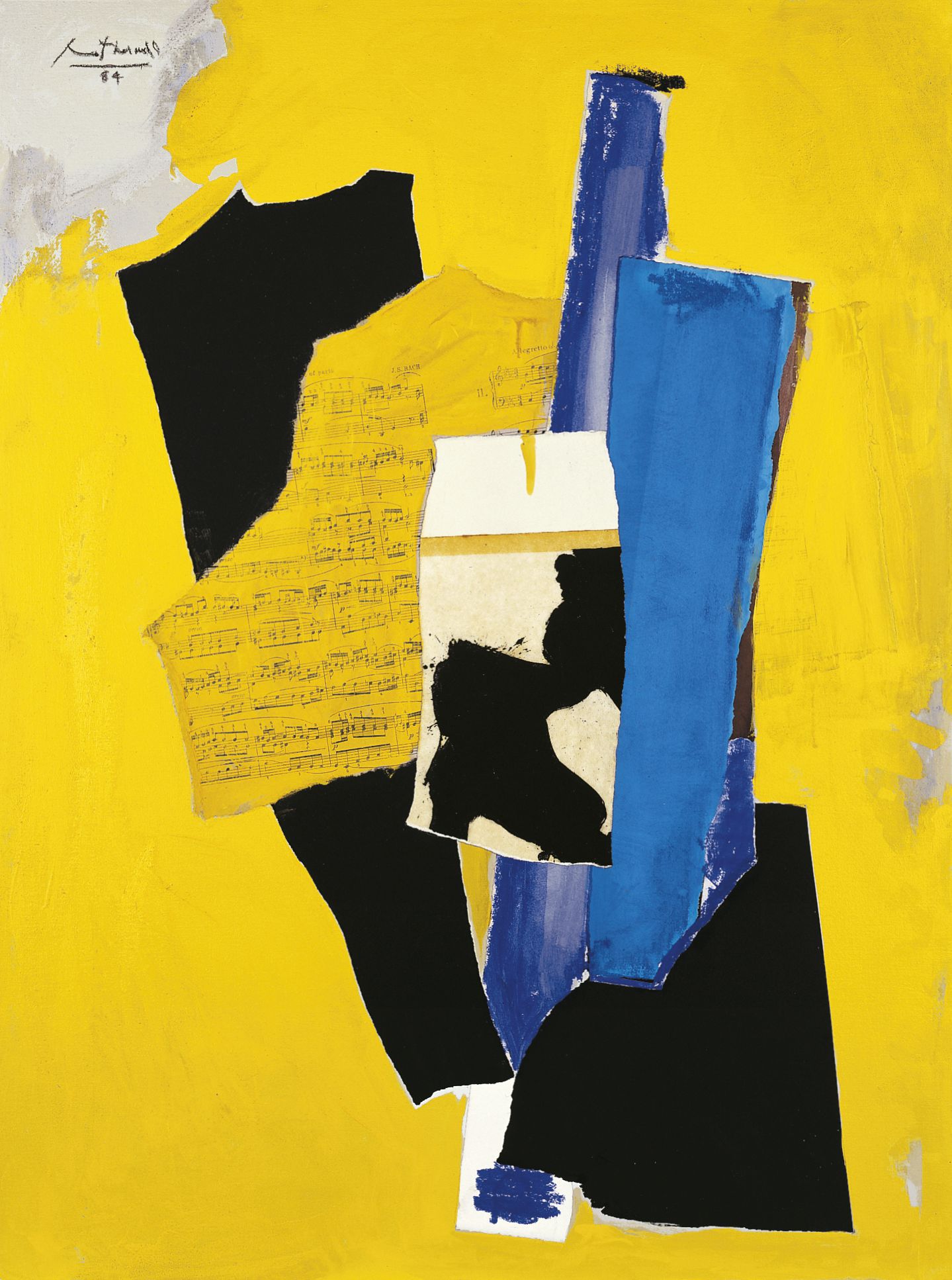 Yellow Music, 1984. Acrylic and pasted papers on board, 40 x 30 inches (101.6 x 76.2 cm)