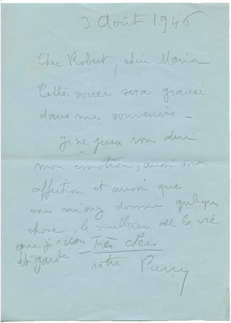 Letter from Pierre Chareau to Robert and Maria Motherwell, 1946
