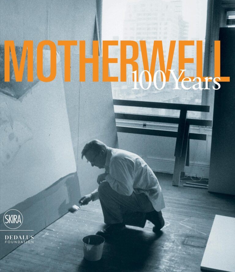 The cover of "Motherwell 100 Years" featuring an image of Motherwell painting