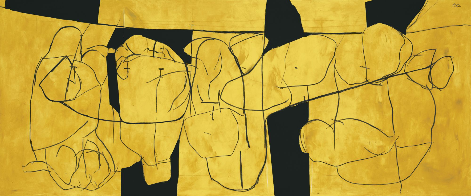 Golden Bough, 1986, acrylic and charcoal on canvas, 90 ✕ 216 in. (228.6 ✕ 548.6 cm)