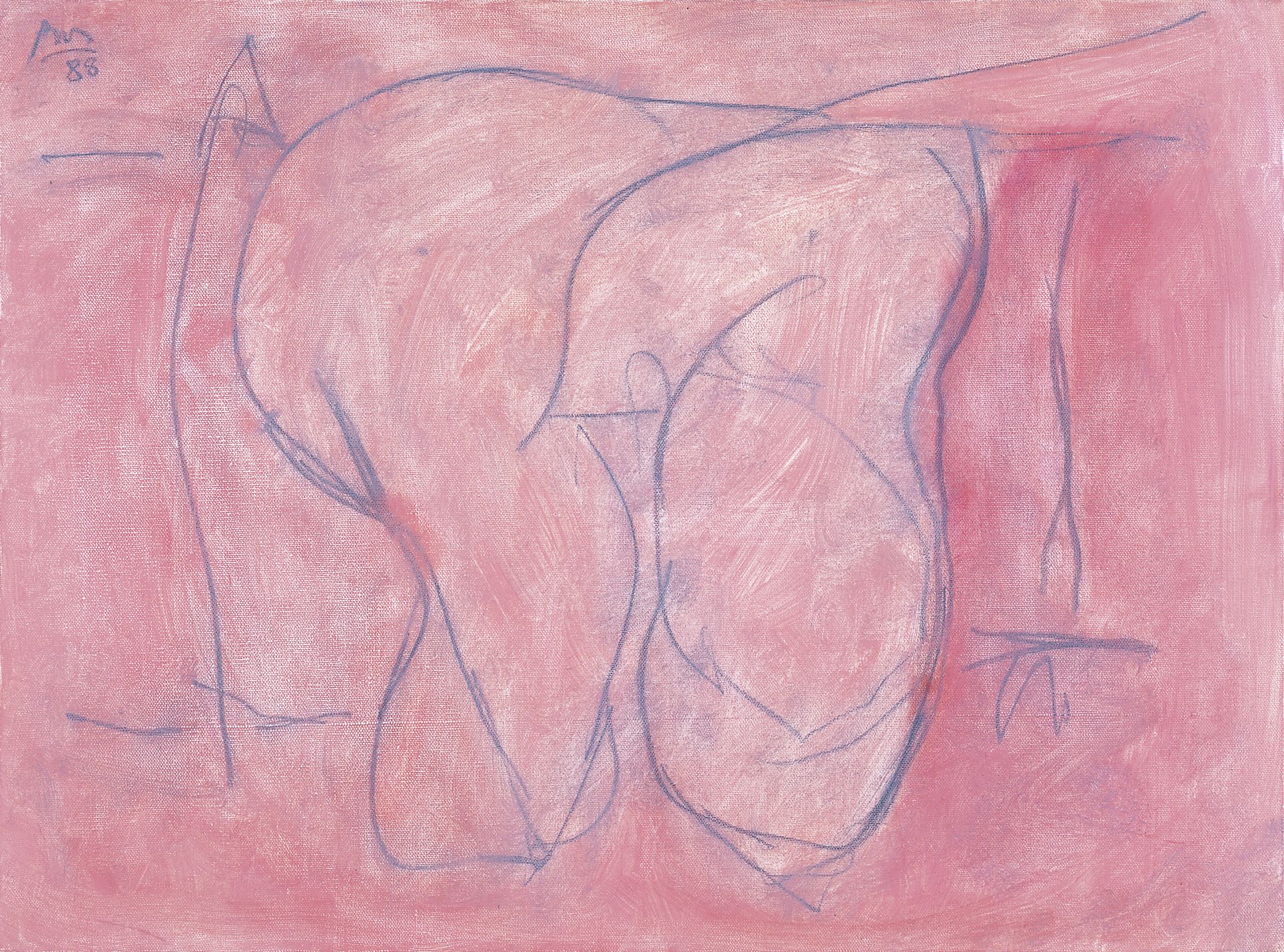 The Feminine I, 1988. Acrylic and charcoal on canvas, 17 ¾ x 23 ¾ inches (45.1 x 60.3 cm)