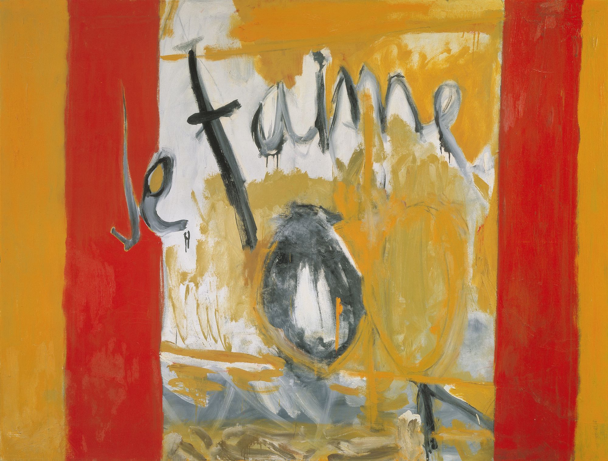 Je t’aime No. II, 1955 oil and charcoal on canvas, 54 ✕ 72 in. (137.2 ✕ 182.9 cm)