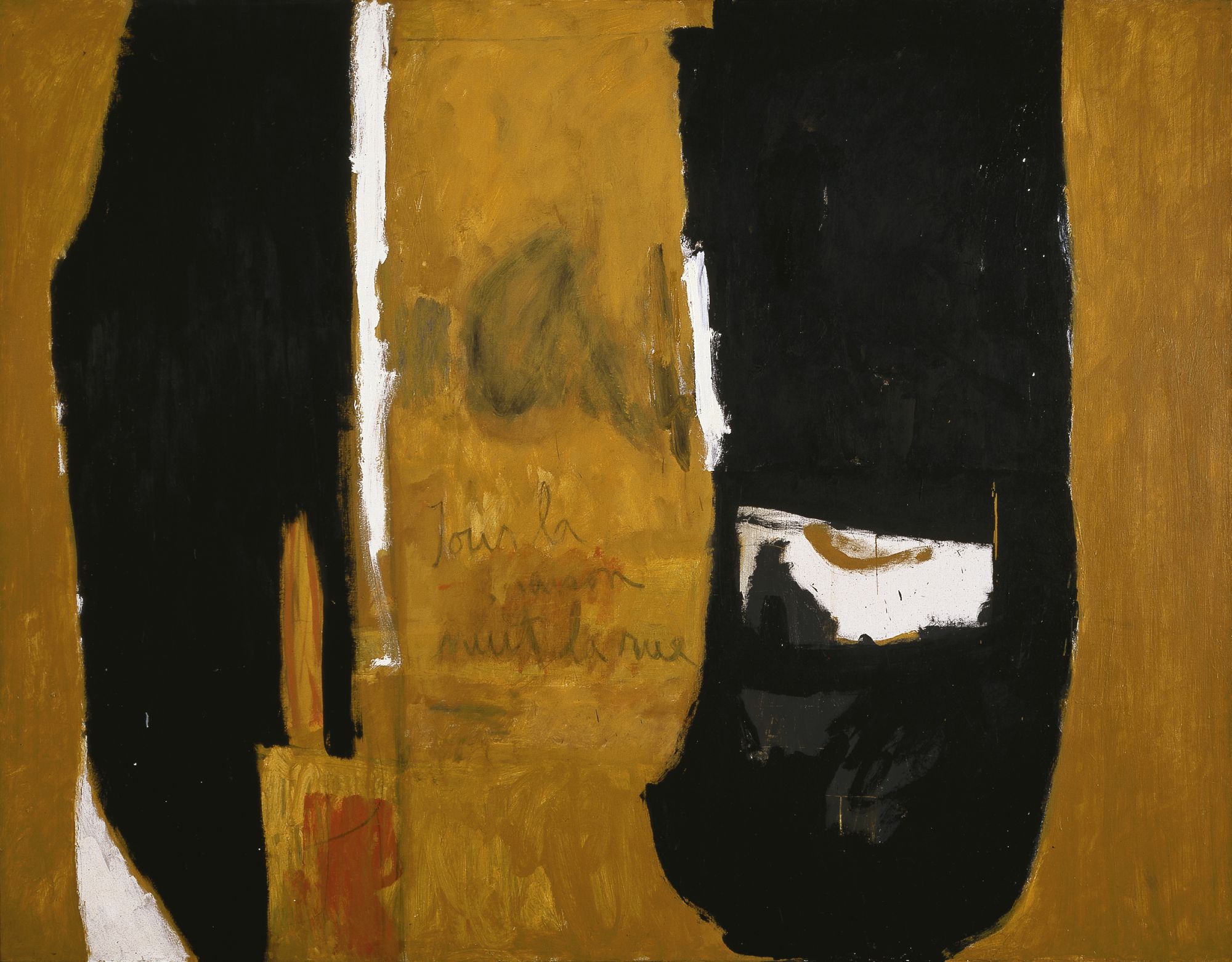 Jour La Maison, Nuit La Rue, 1958, oil on canvas, 69 3/4 ✕ 89 5/8 in. (177.2 ✕ 227.6 cm)