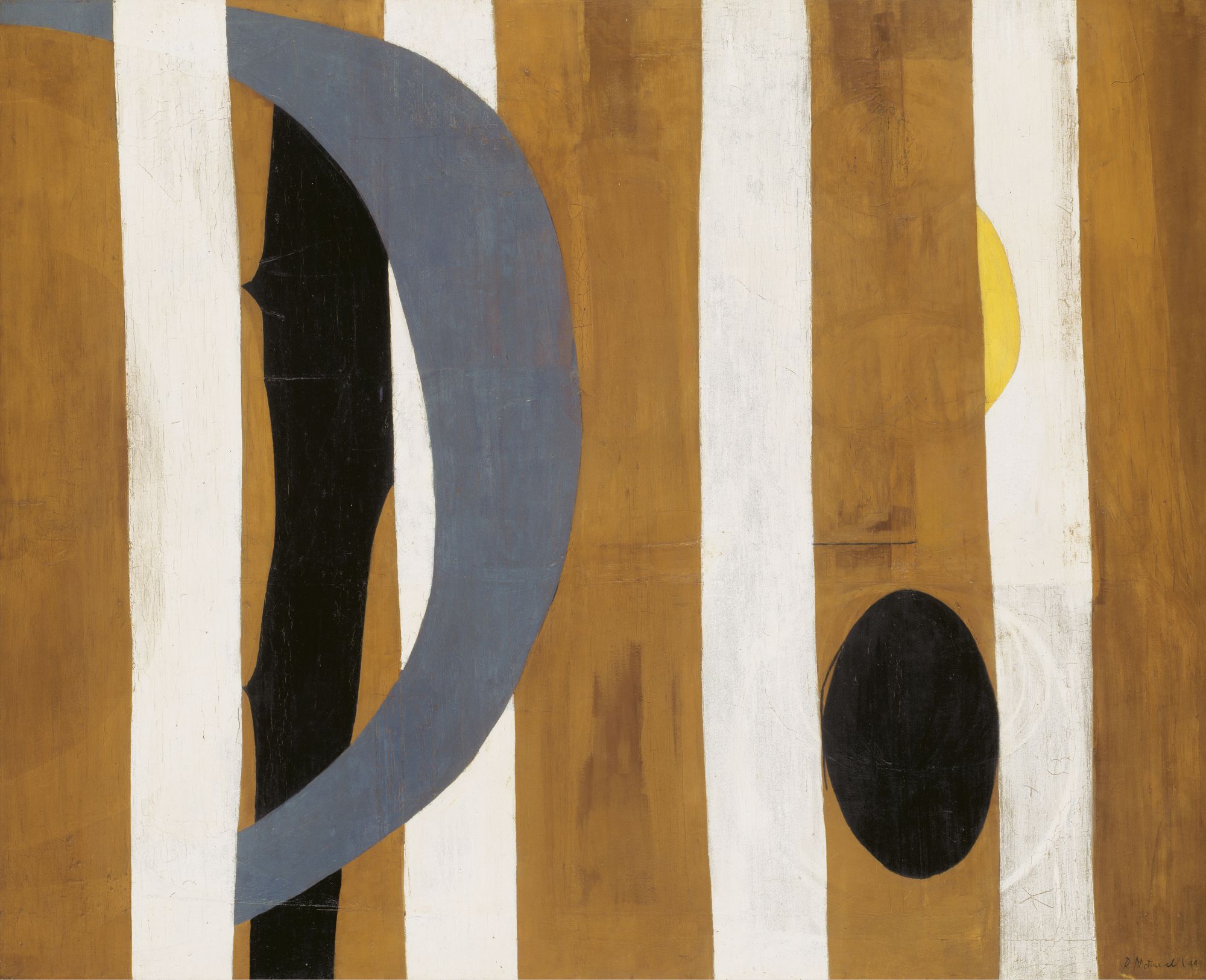 Wall Painting with Stripes, 1945, oil on canvas, 54 ✕ 67 1/8 in. (137.2 ✕ 170.5 cm)