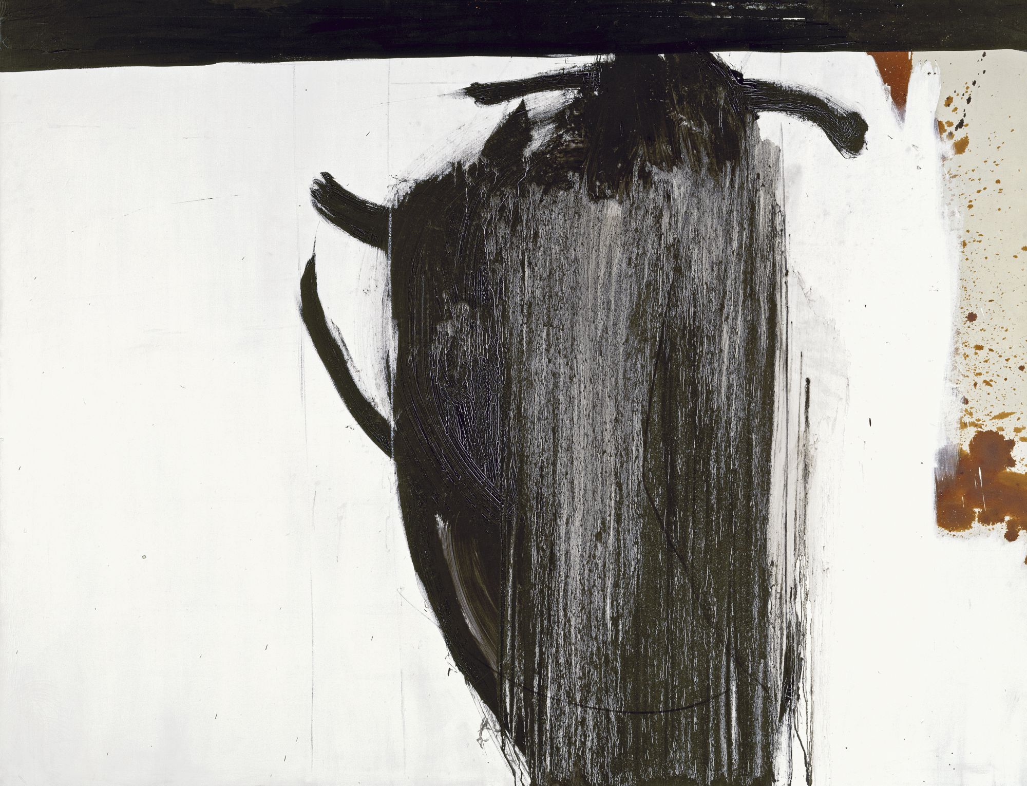 Totemic Figure, 1960, oil and charcoal on canvas, 84 ✕ 109 in. (213.4 ✕ 276.9 cm)