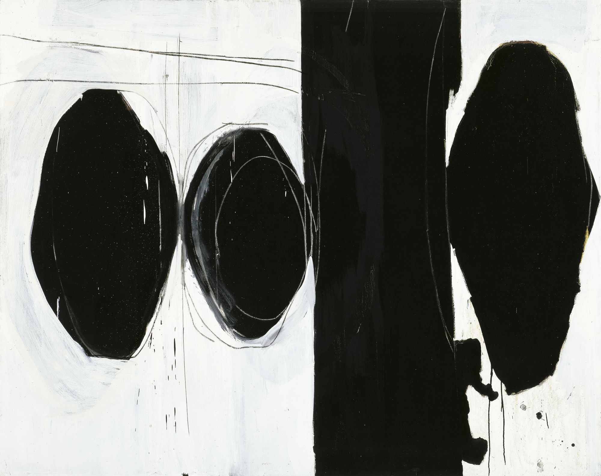 Elegy to the Spanish Republic, 1961, oil and charcoal on canvas, 68 ✕ 99 1/2 in. (172.7 ✕ 252.7 cm)