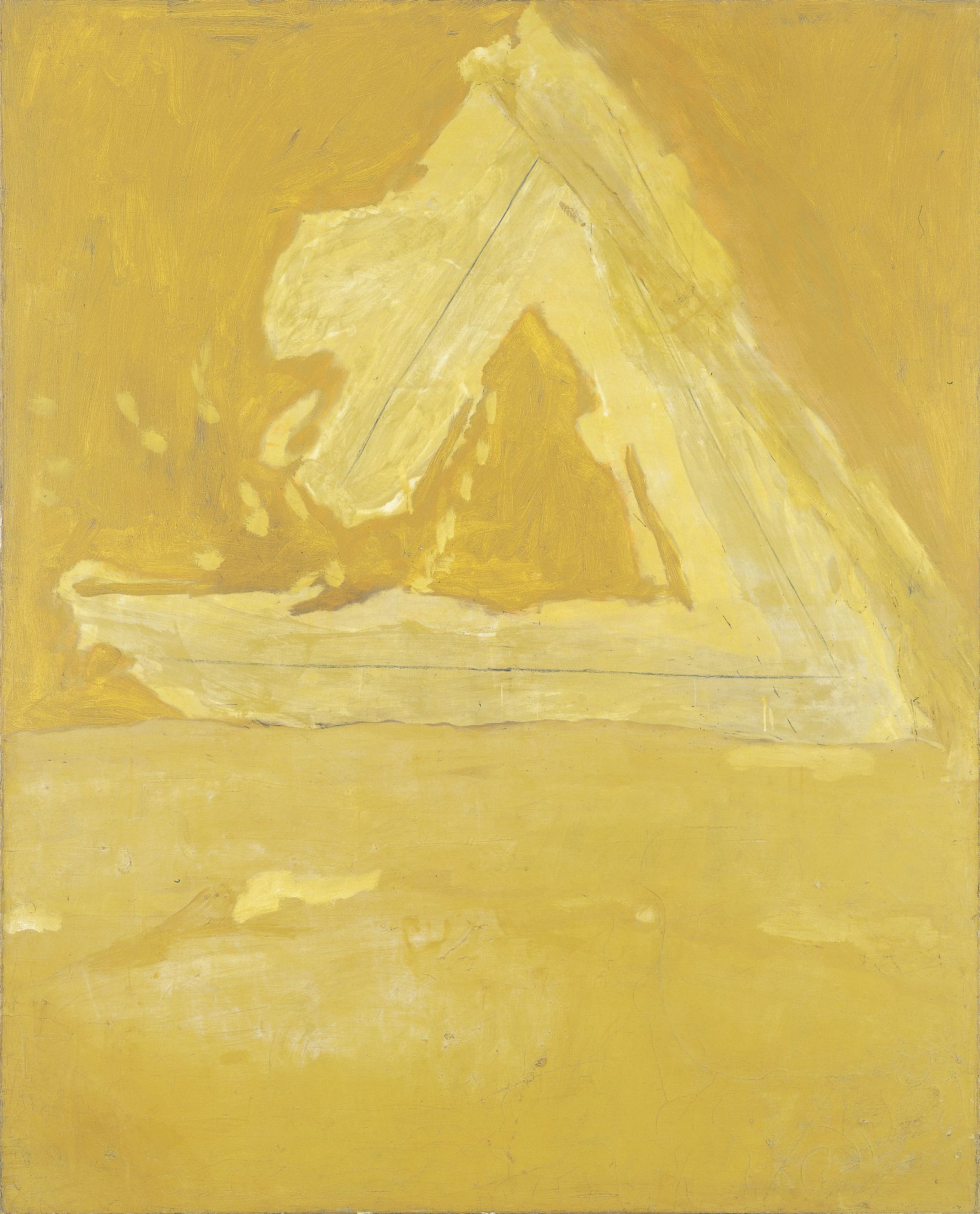 Summertime in Italy No. 7 (In Golden Ochre), 1961. Oil and charcoal on canvas, 85 x 69 inches (215.9 x 175.3 cm)