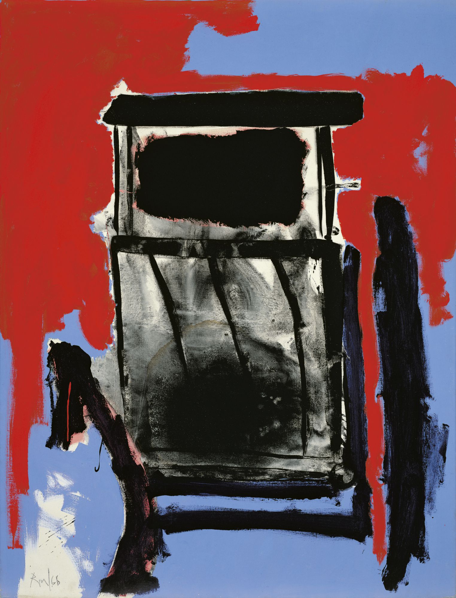Guillotine, 1981, oil and acrylic on canvas, 66 ✕ 50 in. (167.6 ✕ 127 cm)