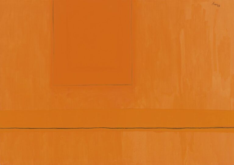 Open No. 24: In Variations of Orange, 1968, acrylic and charcoal on canvas, 81 ✕ 108 1/4 in. (205.7 ✕ 275 cm)