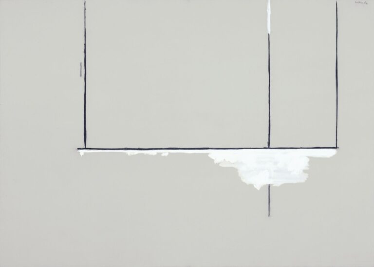 Open White and Black, 1969, acrylic and charcoal on canvas, 88 ✕ 122 in. (223.5 ✕ 309.9 cm)