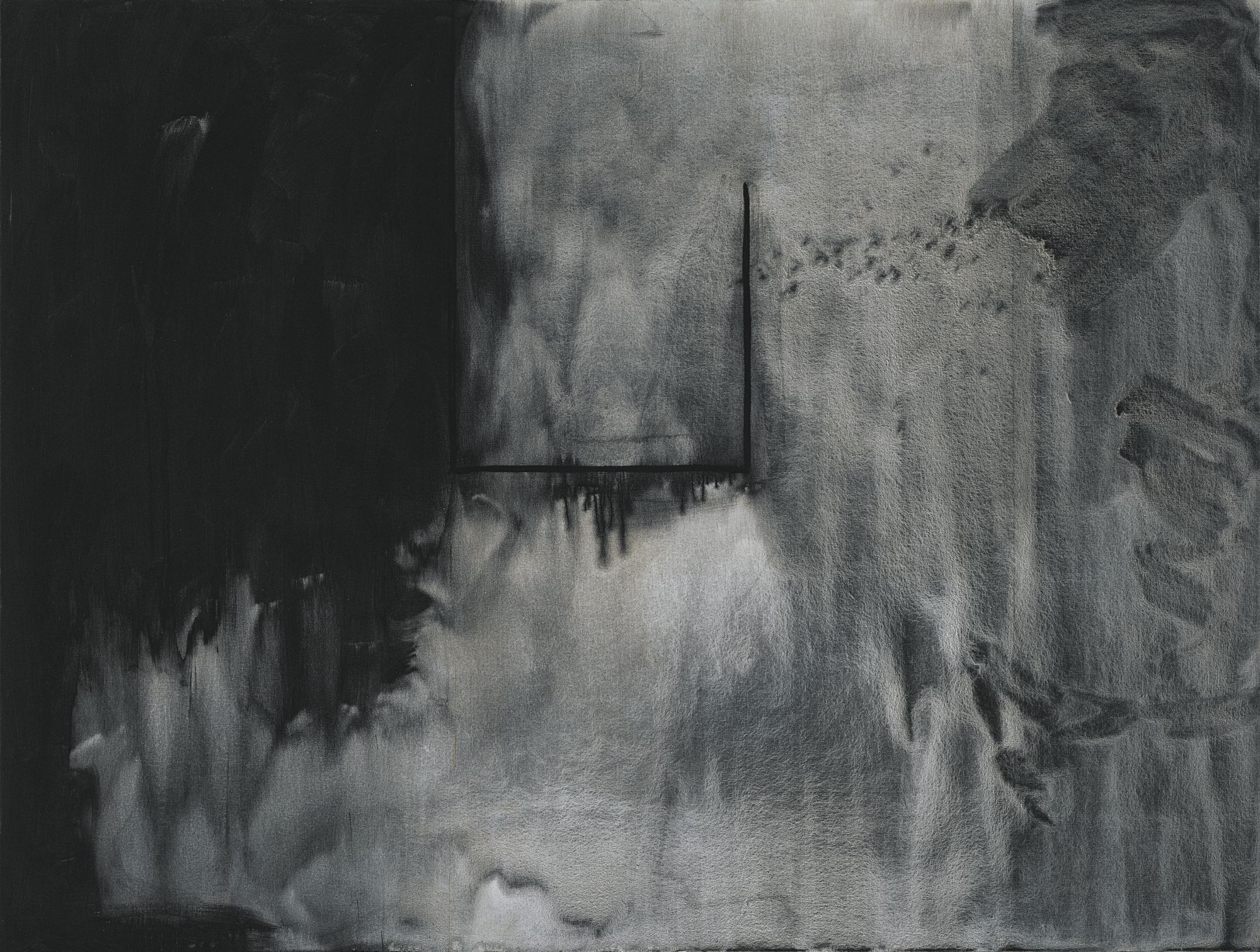 In Plato's Cave No. 1, 1972, acrylic and charcoal on canvas, 72 ✕ 96 in. (182.9 ✕ 243.8 cm)