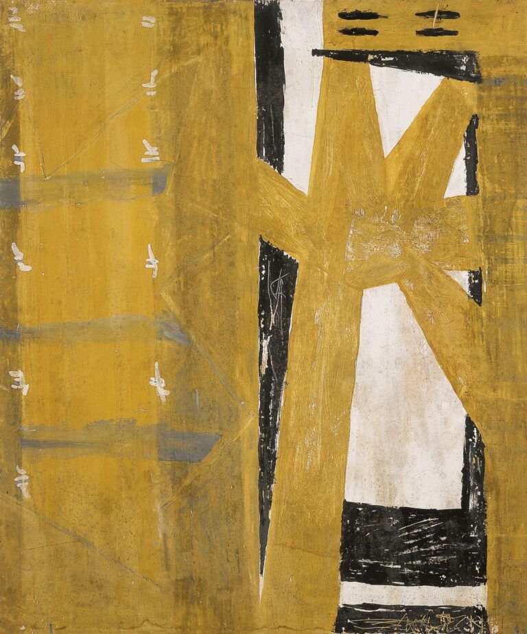 Doorway with Figure, 1949, Casein on paper mounted on Masonite, 48 ✕ 39 3/4 in. (121.9 ✕ 101 cm)