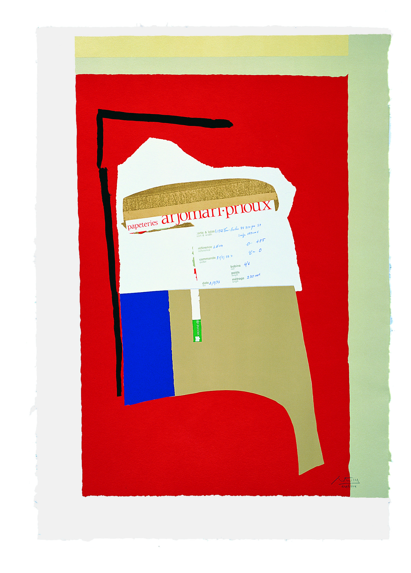 America-La France Variations I, 1984. Lithograph and collage, 46 ½ x 32 1/8 inches (118.1 x 81.6 cm)