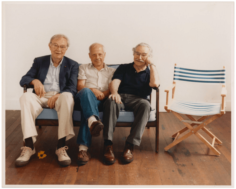 Robert Motherwell with Ed Giobbi and Leo Manso, 1990