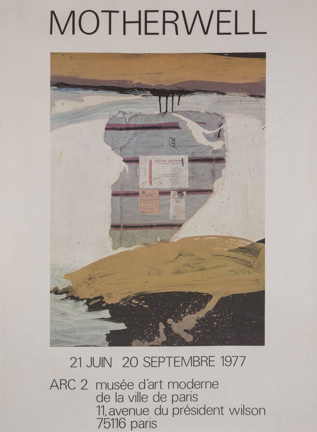Poster from Robert Motherwell Choix de peintures et collages, 1941–1977, Musée d’Art Moderne de la Ville de Paris, 1977