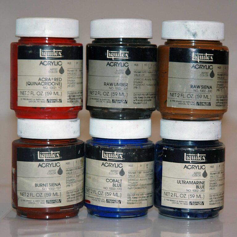 Six used Liquitex Acrylic Polymer Emulsions