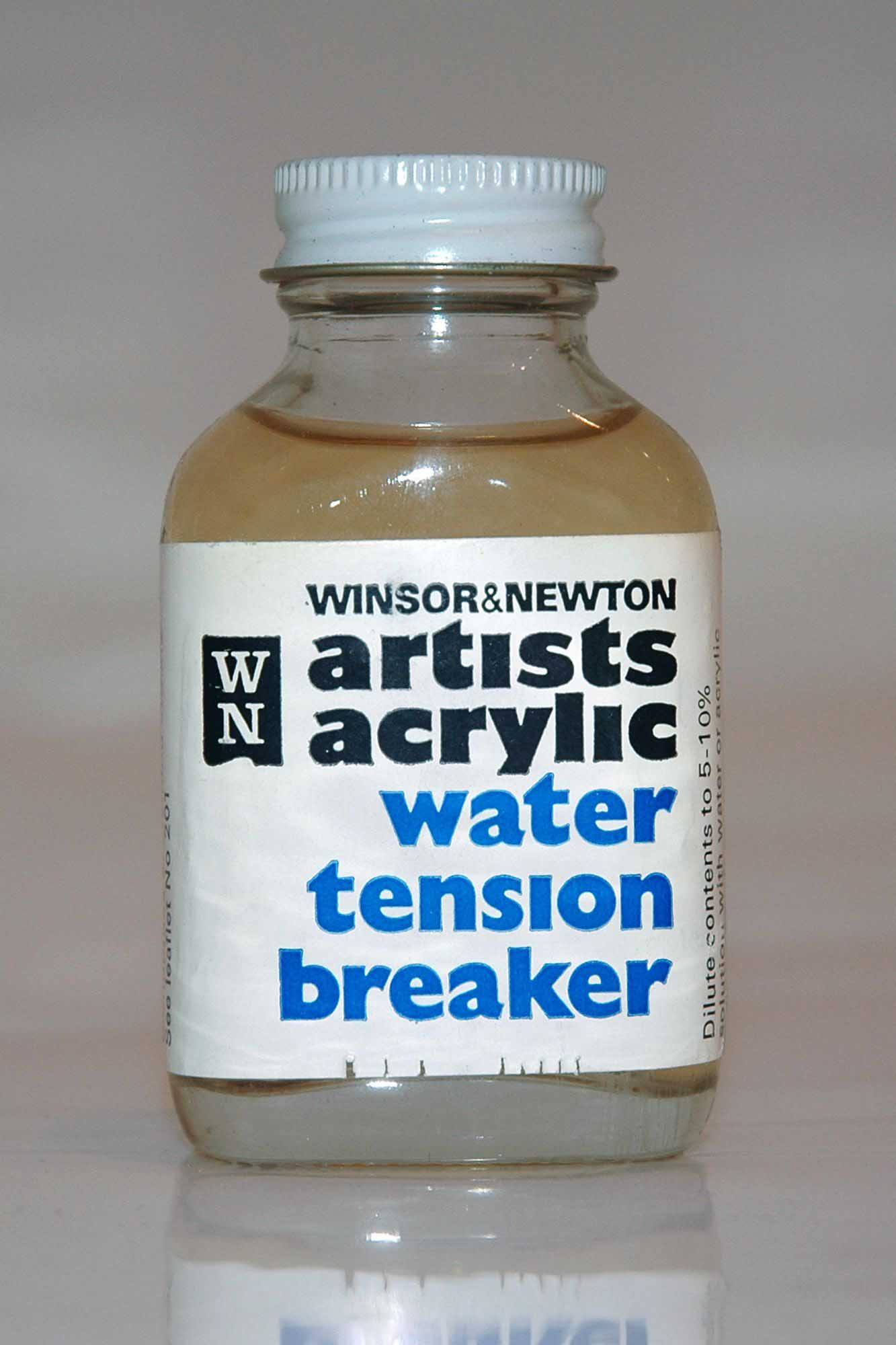 A bottle of Winsor & Newton Acrylic Water Tension Breaker