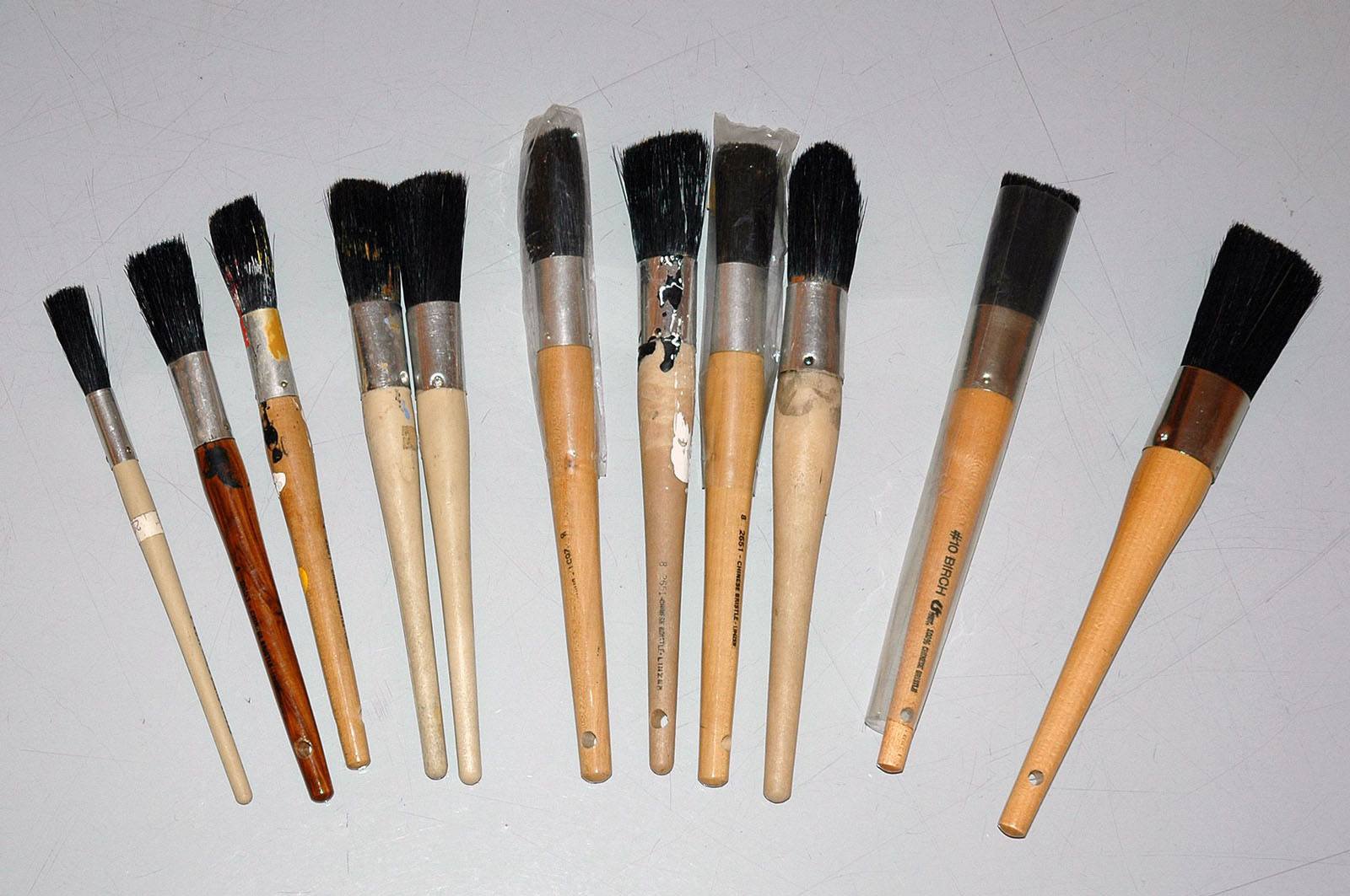 Assorted medium paint brushes
