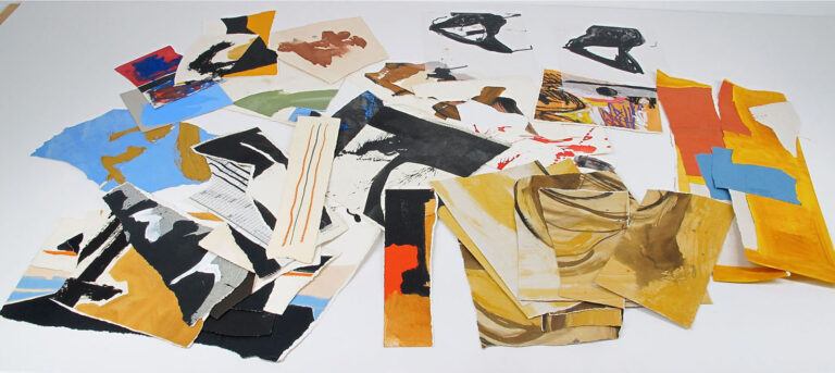 Painted paper fragments from Robert Motherwell's studio