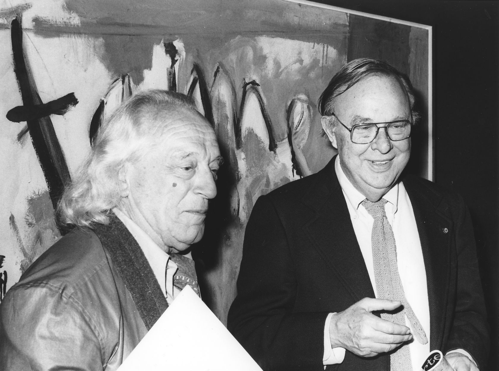 Motherwell and Rafael Alberti at Motherwell’s solo exhibition opening in Madrid, 1980