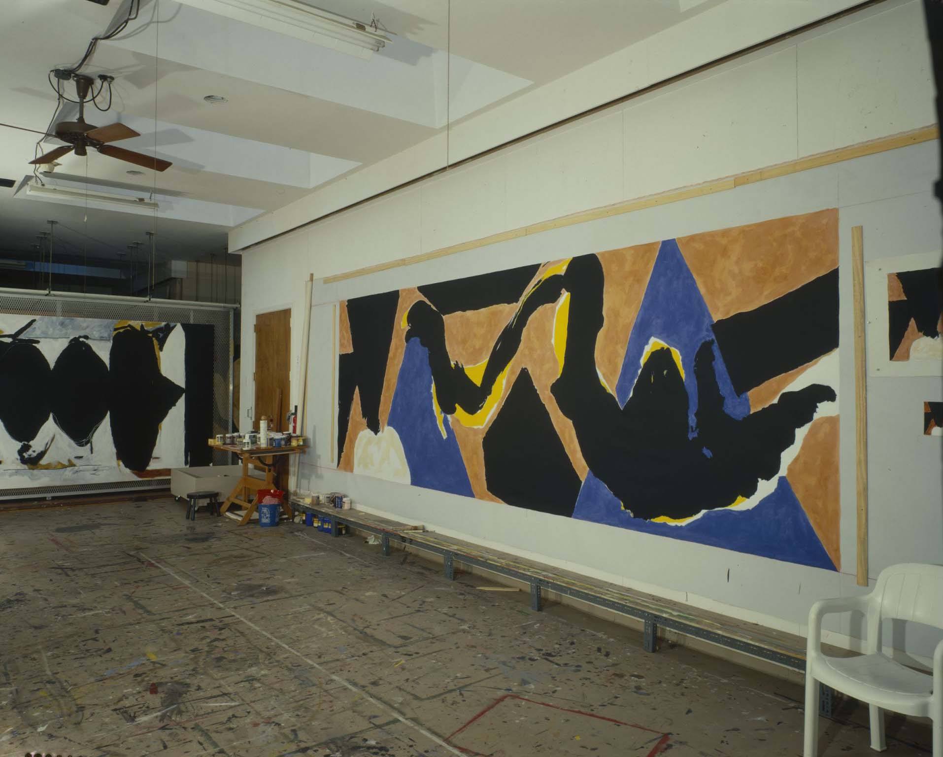 Motherwell’s Greenwich studio with Arabesque in progress, October 1989