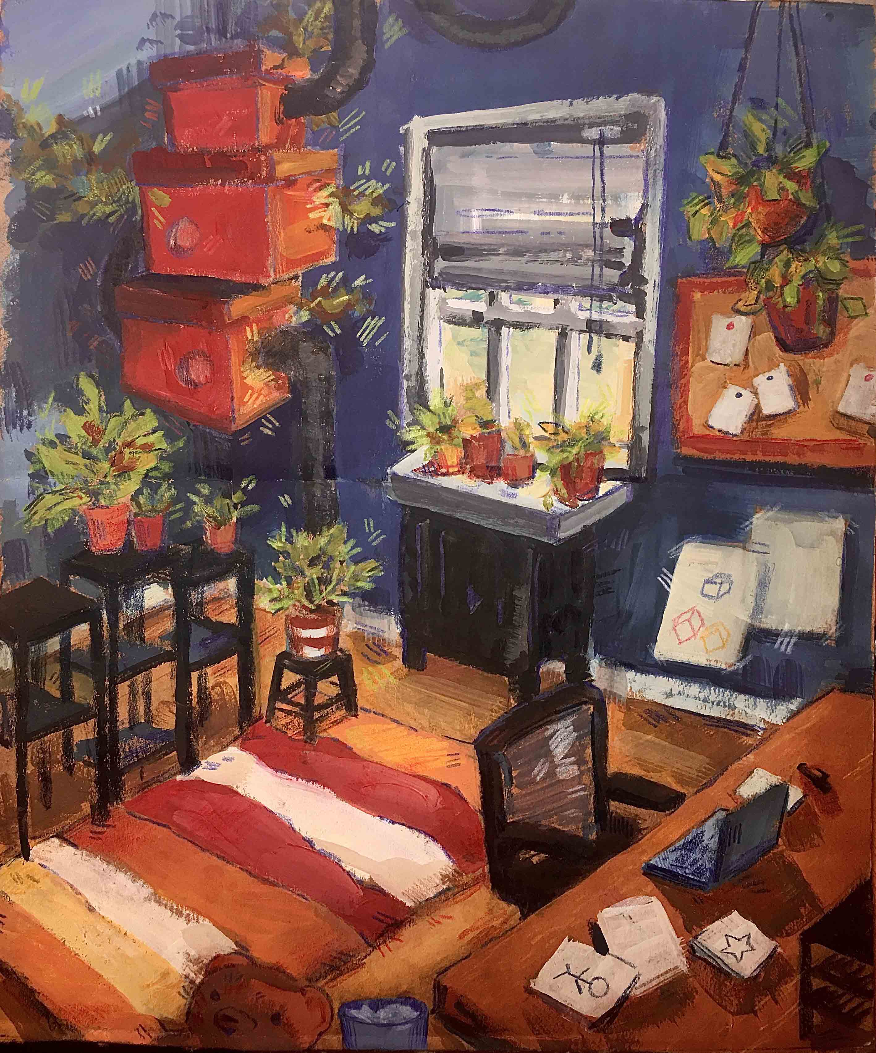 A painting of a home interior