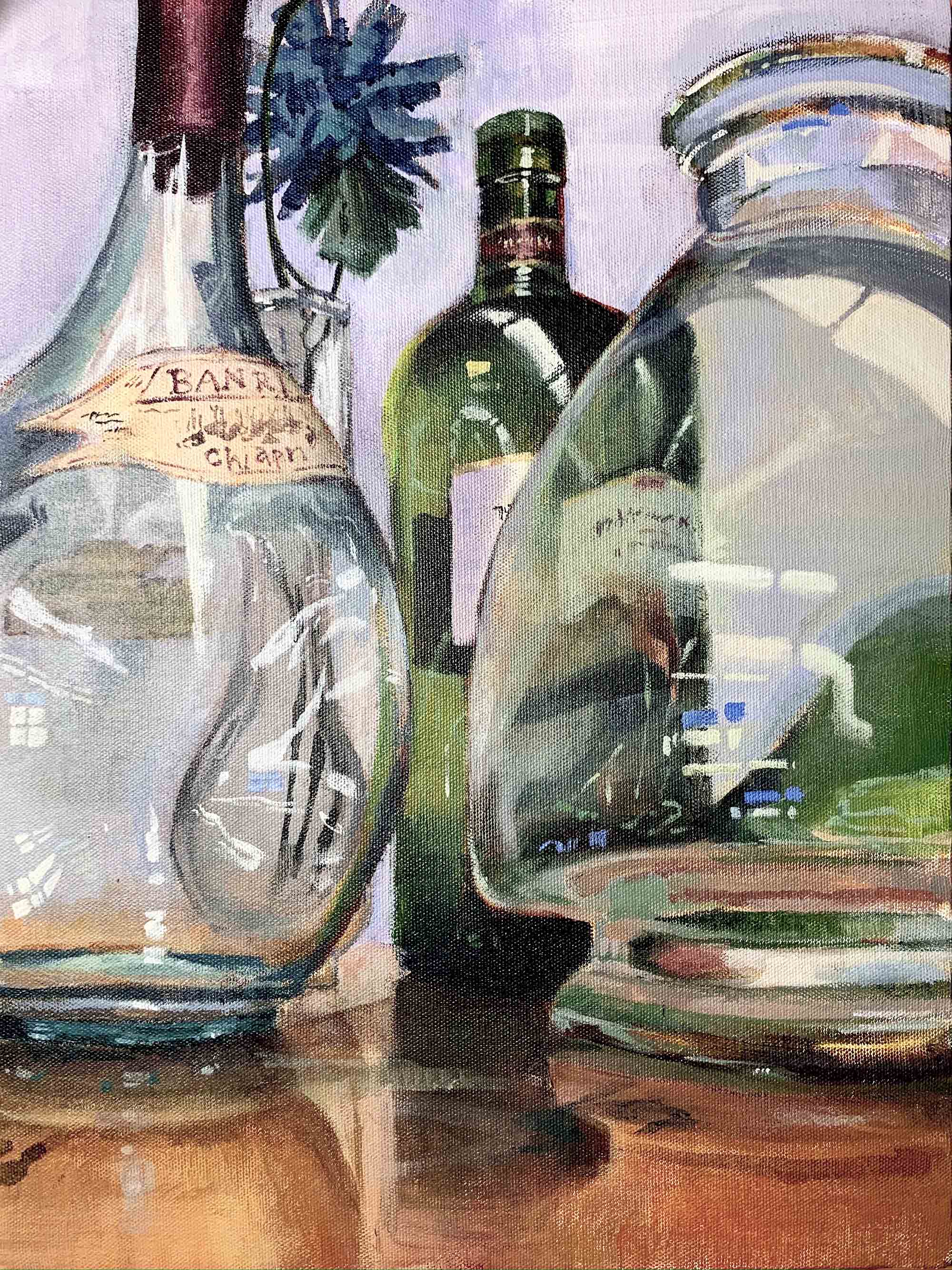 A painting of jars on a table