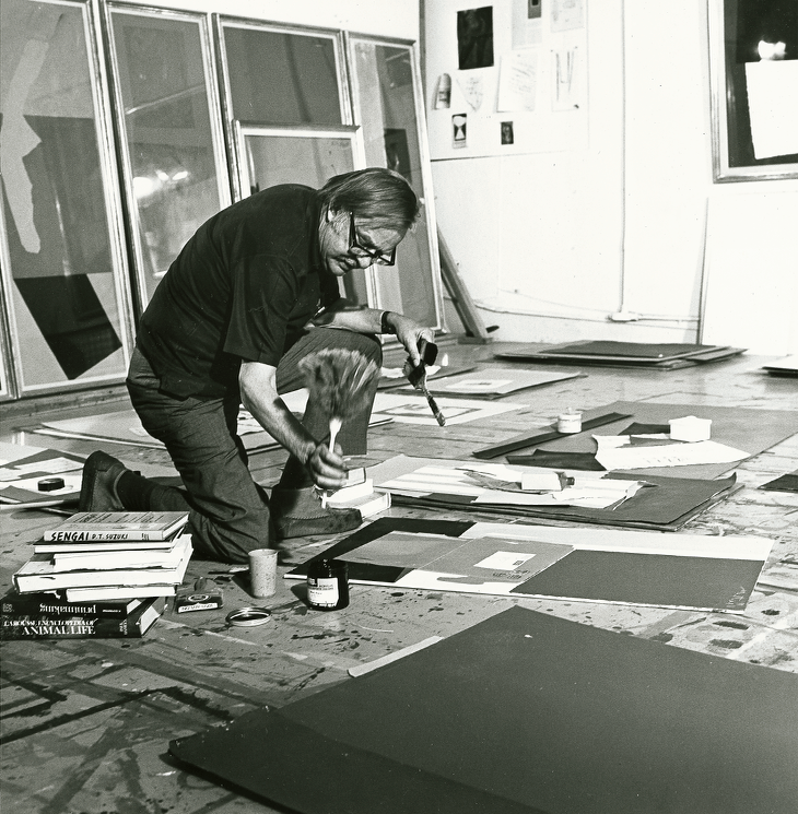 Robert Motherwell in the studio, Greenwich, CT, 1976