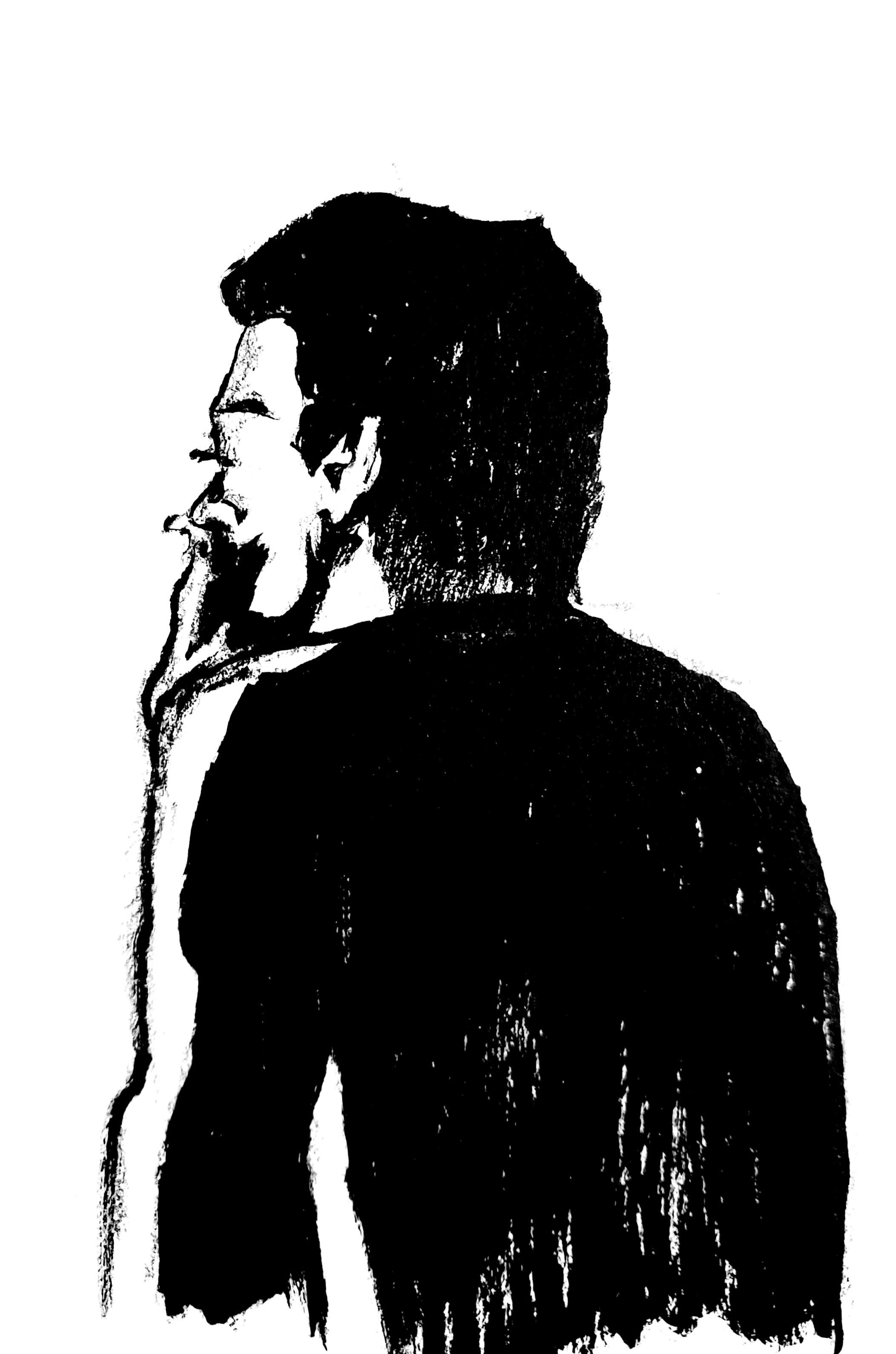 a drawing of a person