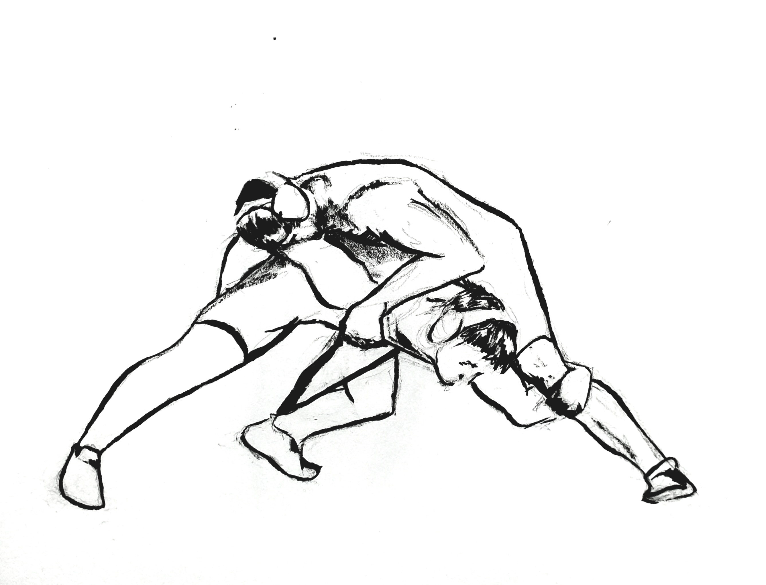 A drawing of wrestlers