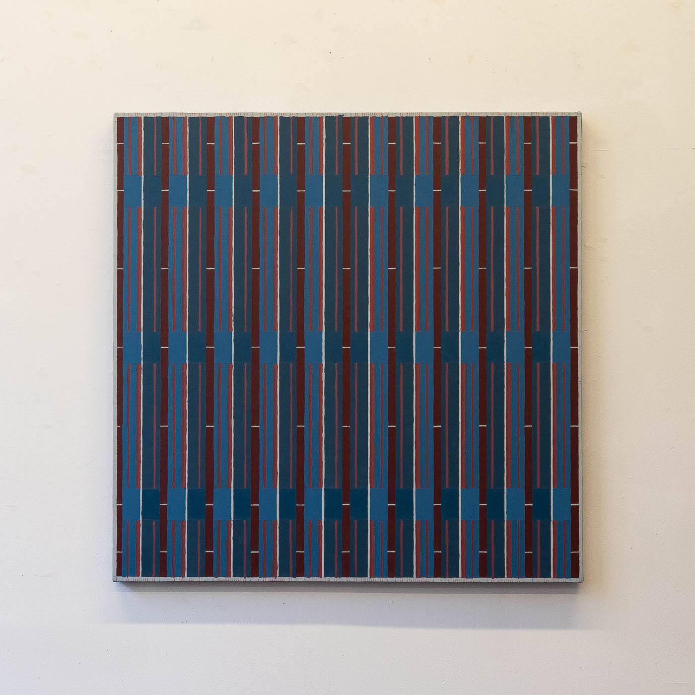 A painting replicating a woven textile